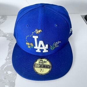 LA Dodgers ball cap. Watercolor floral. Size 7 3/8. NWT. Bought wrong size.